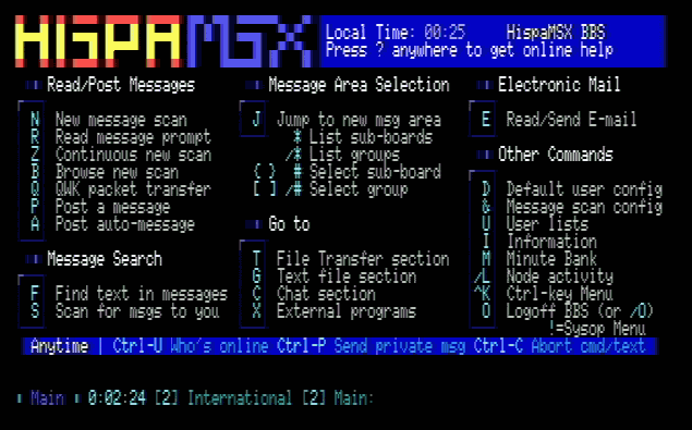 HispaMSX BBS desde un MSX